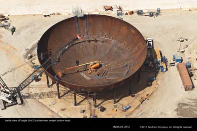 Construction photos of AP1000 nuclear reactors at Plant Vogtle